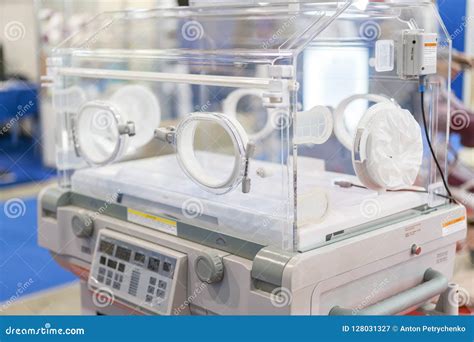 Empty Infant Incubator in an Hospital Room. Nursery Incubator in ...