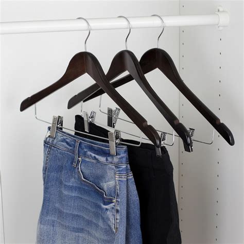 3 Pack Wood Hanger With Clips - Maison Handal