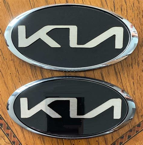 Kia 4.0 Badges/Emblem 2pc Set with Brushed Aluminum Letters | Etsy