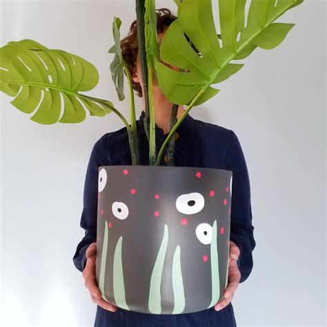 Large Planters Eco Friendly Plant Pots Hand Painted Made of - Etsy