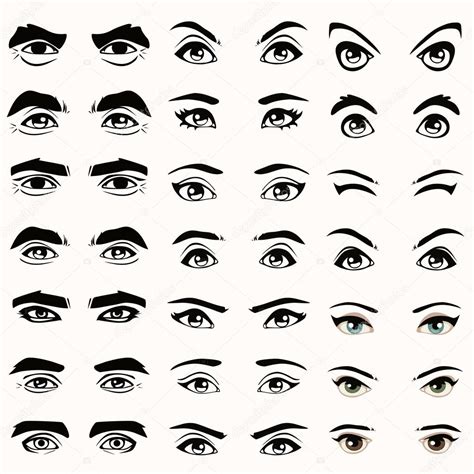 Vector eyes and eyebrows silhouette, — Stock Vector © eveleen #39786881