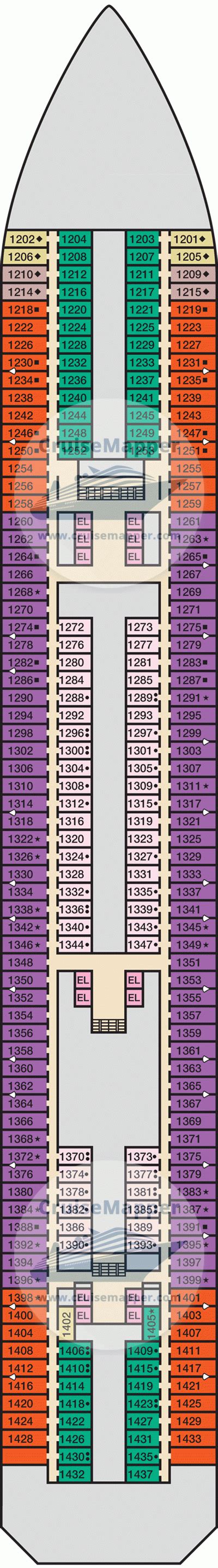 Carnival Sunrise deck 1 plan | CruiseMapper