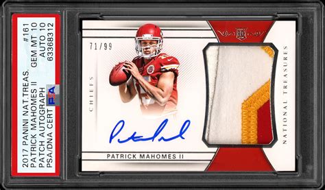 2017 Panini National Treasures Patrick Mahomes Ii Patch Autograph | PSA ...