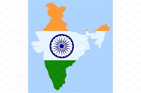 India Map and Indian Flag of | Texture Illustrations ~ Creative Market