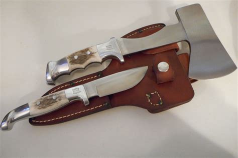 RUANA Custom Hatchet Hunting Knife Combo -Rare Set -Axe/Ax -Stag ...