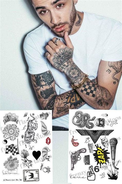 Zayn Malik Inspired Temporary Tattoos 2017. Complete Set 2 - Etsy