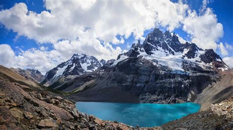 nature, Landscape, Chile, Andes, Lake, Mountain, Snowy Peak, Clouds ...