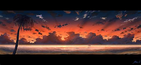 Anime Sky Sunset Wallpapers - Wallpaper Cave