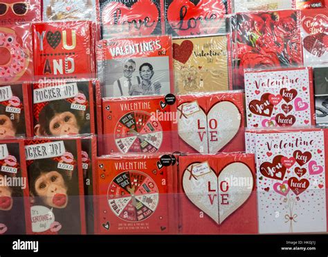 Valentine`s cards in card shop. UK Stock Photo - Alamy