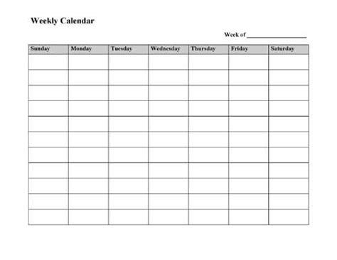 Free Printable Weekly Calendar Template | Best Weekly calendar template ...