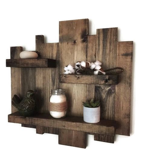 Rustic wall shelf reclaimed wood wall shelf pallet shelf