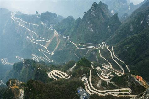 Mountain road in Tianmen, China : r/roads