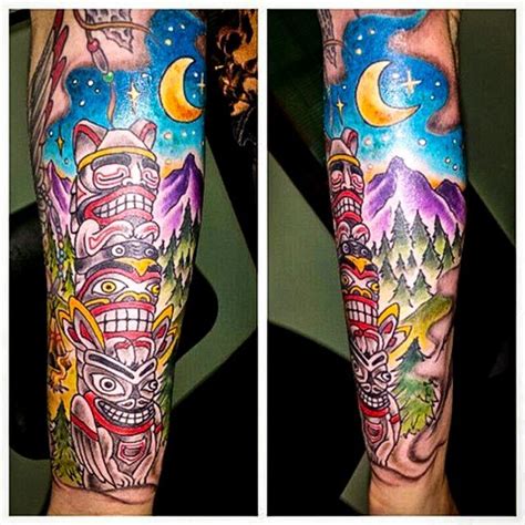 totem pole tattoo 04 Leg Tattoos, Body Art Tattoos, Totem Pole Tattoo ...