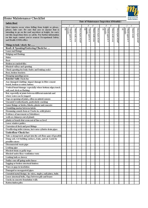 Landscape Maintenance Checklist Template