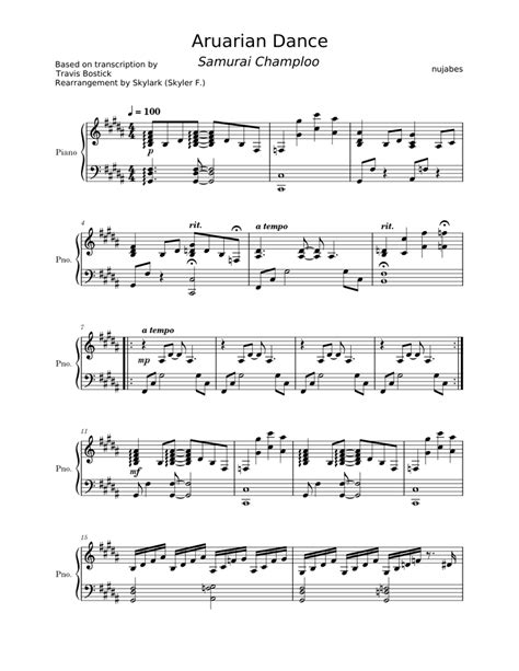 Aruarian Dance - Nujabes Sheet music for Piano (Solo) | Musescore.com