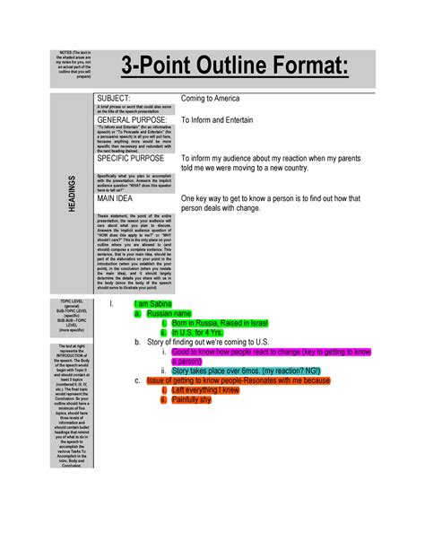 Speech- How to Compose the 3 Point Outline - Warning: Popup annotation has a missing or invalid ...