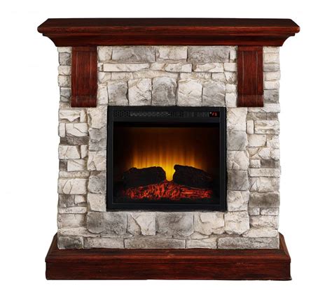 Bold Flame 40 inch Faux Stone Electric Fireplace in Tan/Grey - Fireplacess.com