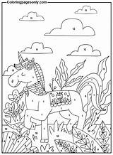 Más De 20 Páginas Para colorear Unicornios Por Números PDF Imprimible  sketch template