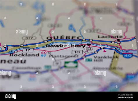 Hawkesbury Ontario Canada shown on a road map or Geography map Stock Photo - Alamy