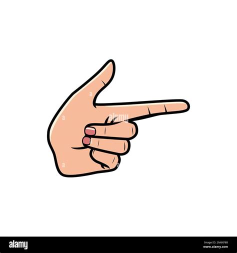 Finger Gun Pointing sign, Hand Sign Isolated on a white background. Icon Vector Illustration ...