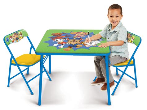 PAW Patrol Kids Erasable Activity Table Includes 2 Chairs with Safety ...