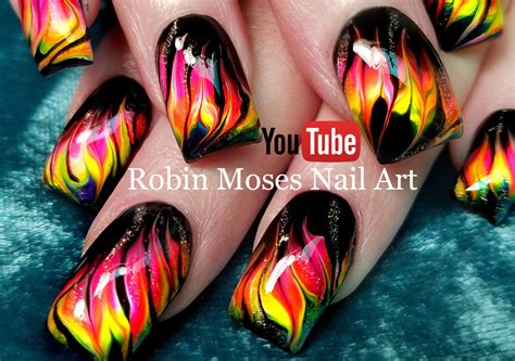 Nail Art by Robin Moses: Neon Water Marble Nails without the water ...