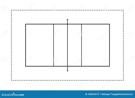 Volleyball Court Field Outline Style Stock Vector - Illustration of play, arena: 248839475