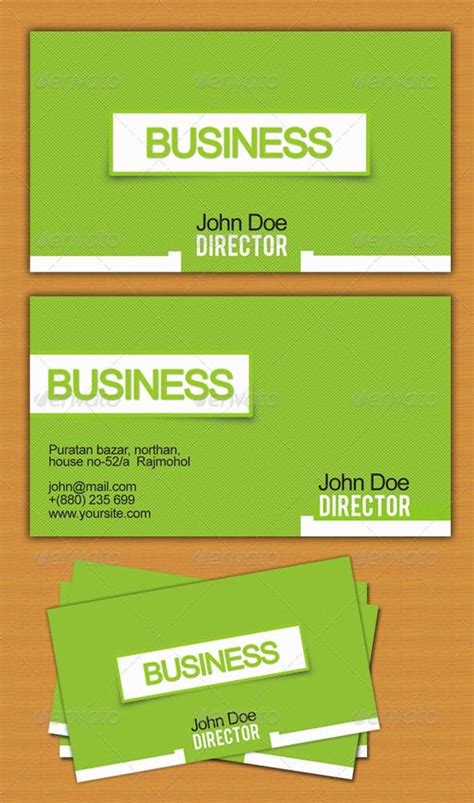 Green Business Card | Green business, Business card photoshop, White business card