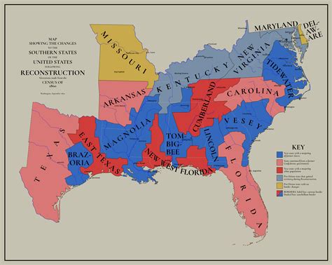 Map of the Southern United States following Reconstruction : r/imaginarymaps