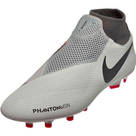 Nike Phantom Vision Pro FG - Pure Platinum/Black/Light Crimson/Dark Grey - SoccerPro