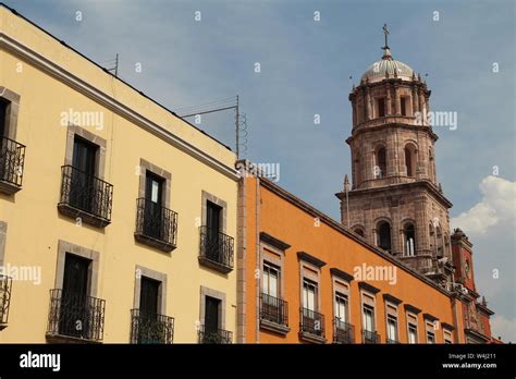 Temple of San Francisco in Queretaro, Mexico. Historic Center Stock ...