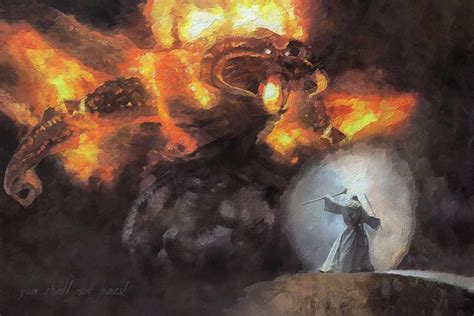 Gandalf Vs Balrog Canvas Print, LOTR Art, LOTR Print, LOTR Gift - Etsy