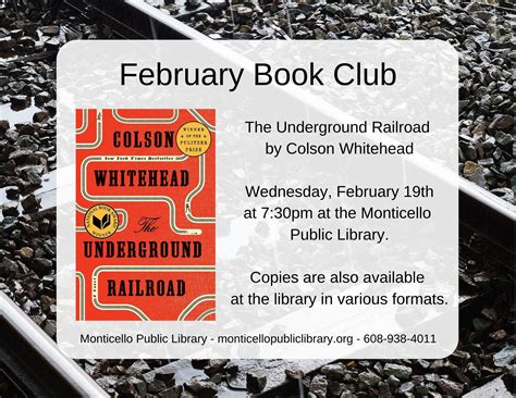 Book Club: The Underground Railroad | Monticello Public Library