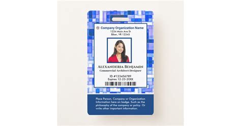 ID Identification Card Bar Code Photo Modern ID Badge | Zazzle