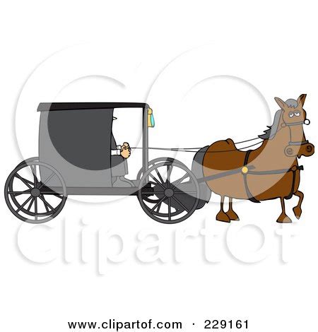 Brown Horse Pulling An Amish Buggy Posters, Art Prints by - Interior ...