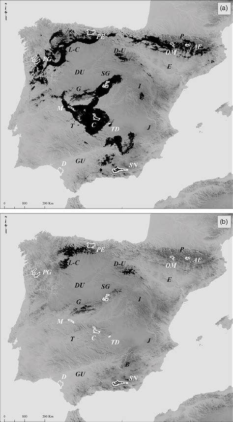 (a) Iberian areas with similar climatic conditions at present to those ...