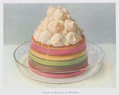 Timbale de Bavaroises aux Meringues stock image | Look and Learn