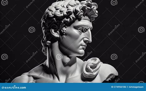 Head of Statue, David Sculpture Bust, AI Generated Stock Illustration ...