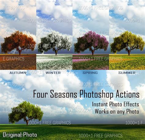 Four Seasons - 4 Unique Photoshop Actions (.atn) | Στάλες στο γαλάζιο