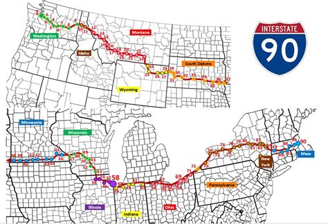 United States Map Interstate 90