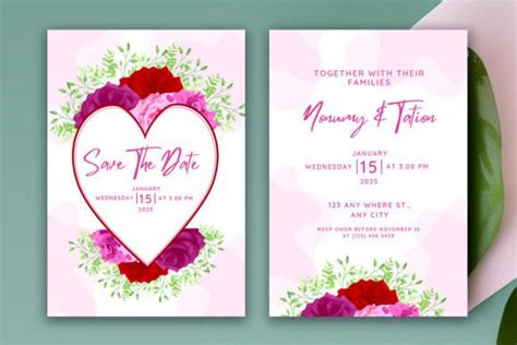 Heart Shape Wedding Invitation Card Graphic by DesignConcept · Creative ...