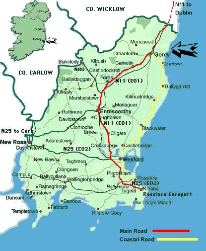 Map of South East Ireland - Map of Ireland City Regional Political