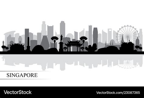 Singapore city skyline silhouette background Vector Image