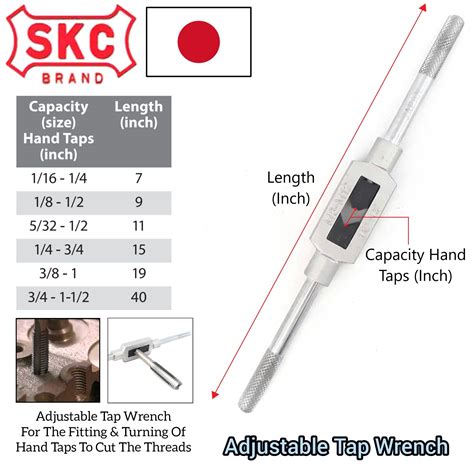 SKC Japan Adjustable Tap Wrench Handle For Screw Thread In Automotive And Machinery Tool