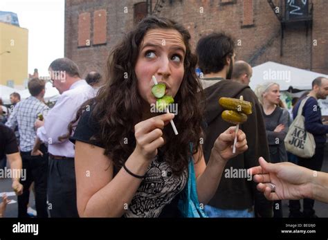 Pickle lovers flock to the Lower East Side in New York on Sunday, October 4, 2009 for the New ...