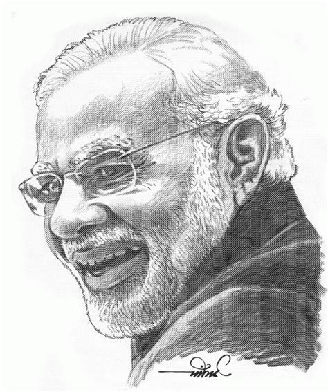 Pencil Sketch of Shri Narendra Modi - Desi Painters