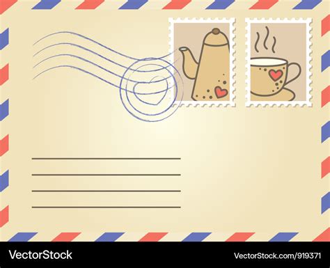 Envelope with postage stamps Royalty Free Vector Image