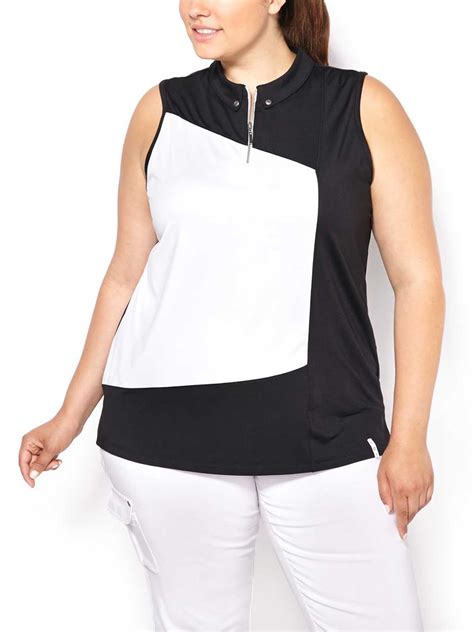 ActiveZone Golf Sleeveless Plus-Size Polo Shirt | Penningtons