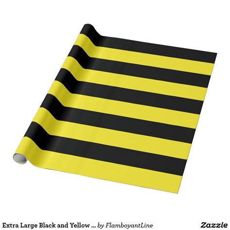 Extra Large Black and Yellow Stripes Wrapping Paper | Zazzle