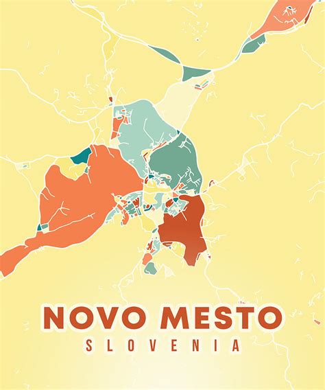 Novo Mesto Slovenia Map Digital Art by Alexandru Chirila | Pixels